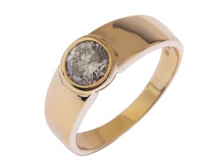 Ring Solitär 14kt Gelbgold 5,7g Diamant 1,00ct