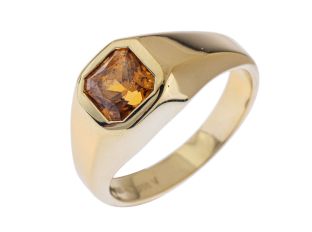 Ring Solitär 18kt Gelbgold 17,2g Mandarin Granat