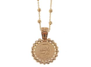 Halskette mit Anhänger Münze 916 Gelbgold 11,9g 