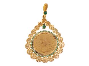 Anhänger Münze 916 Gelbgold 13,3g Handarbeit