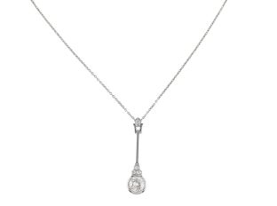 Halskette 18kt Weißgold 3,9g Diamanten 1,50ct mit Box