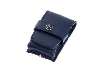 S.T. Dupont Feuerzeug Etui Linie D Leder blau Ref.180026 Full Set