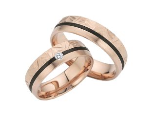 Fischer Trauringe 14kt Caramelgold Carbon 11,8g Diamant 0,05ct