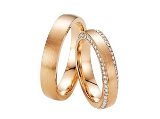 Fischer Trauring 18kt Apricotgold 16,7g Diamanten 0,51ct