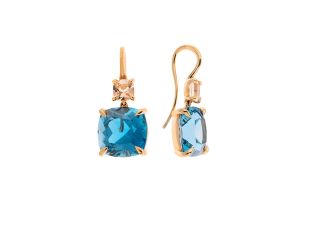 Ohrschmuck 18kt Roségold 7,7g Morganit 18,18ct London Cush