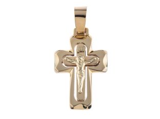 Anhänger Kreuz Design 14kt Gelbgold 4,9g