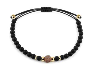 Facet Herrenarmband 18kt Gelbgold Onyx 3,9g 