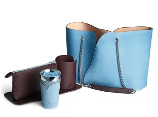 AnnLee Handtasche Bag Celest blau Set Tasche Cup Cupholder