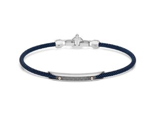 Baraka Armband 18kt Roségold 925er Silber Stahl PVD blau Diamant 0,02ct Neu