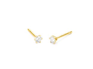 Ohrstecker Solitär 18kt Gelbgold 1,0g Diamanten 0,20ct 