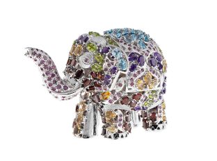 Figur Elefant 925 Sterlingsilber Rubin Topas Peridot Amethyst Citrin Granat