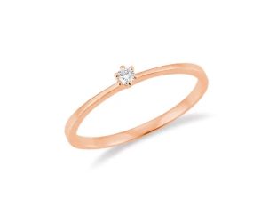 Palido Ring Solitär 14kt Roségold 1,1g Diamant 0,05ct