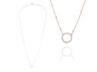 Palido Halskette Anhänger Ring 14kt Roségold 0,9g Diamanten 0,05ct
