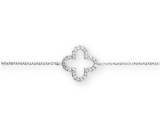 Palido Armband Anhänger Blume 14kt Weißgold 0,7g Diamanten 0,05ct 