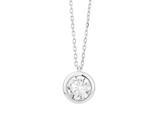 Facet Halskette Solitär 950 Platin 3,1g Diamant 1,00ct Länge 420mm 