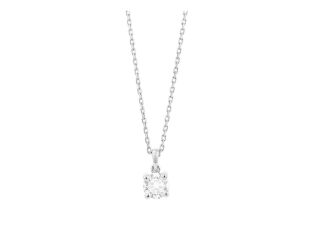 Halskette Anhänger 18kt Weißgold 1,5g Diamant 0,15ct 420mm 