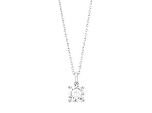 Halskette Anhänger 18kt Weißgold 1,9g Diamant 0,50ct 420mm