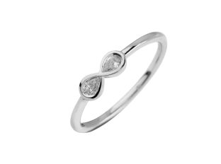 Ring 18kt Weißgold 1,7g Diamanten 0,20ct Neu
