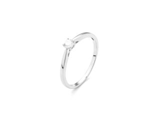 Ring Solitär 18kt Weißgold 1,5g Diamant 0,15ct