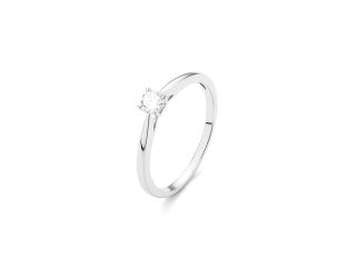 Ring Solitär 18kt Weißgold 1,6g Diamant 0,20ct