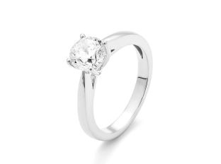 Ring Solitär 18kt Weißgold 4,4g Diamant 1,00ct