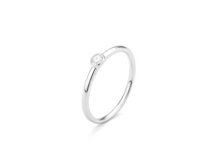 Ring Solitär 18kt Weißgold 1,7g Diamant 0,10ct