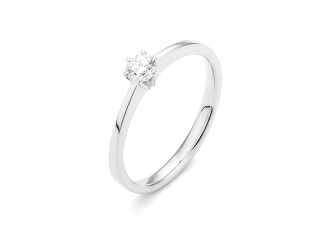 Ring Solitär 18kt Weißgold Diamant 0,20ct 2,4g