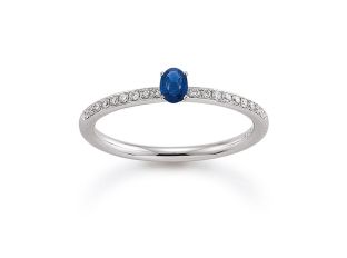 Palido Ring 18kt Weißgold 2,4g Diamanten 0,12ct Saphir