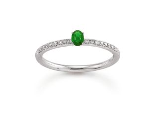 Palido Ring 18kt Weißgold 2,2g Diamanten 0,12ct Smaragd